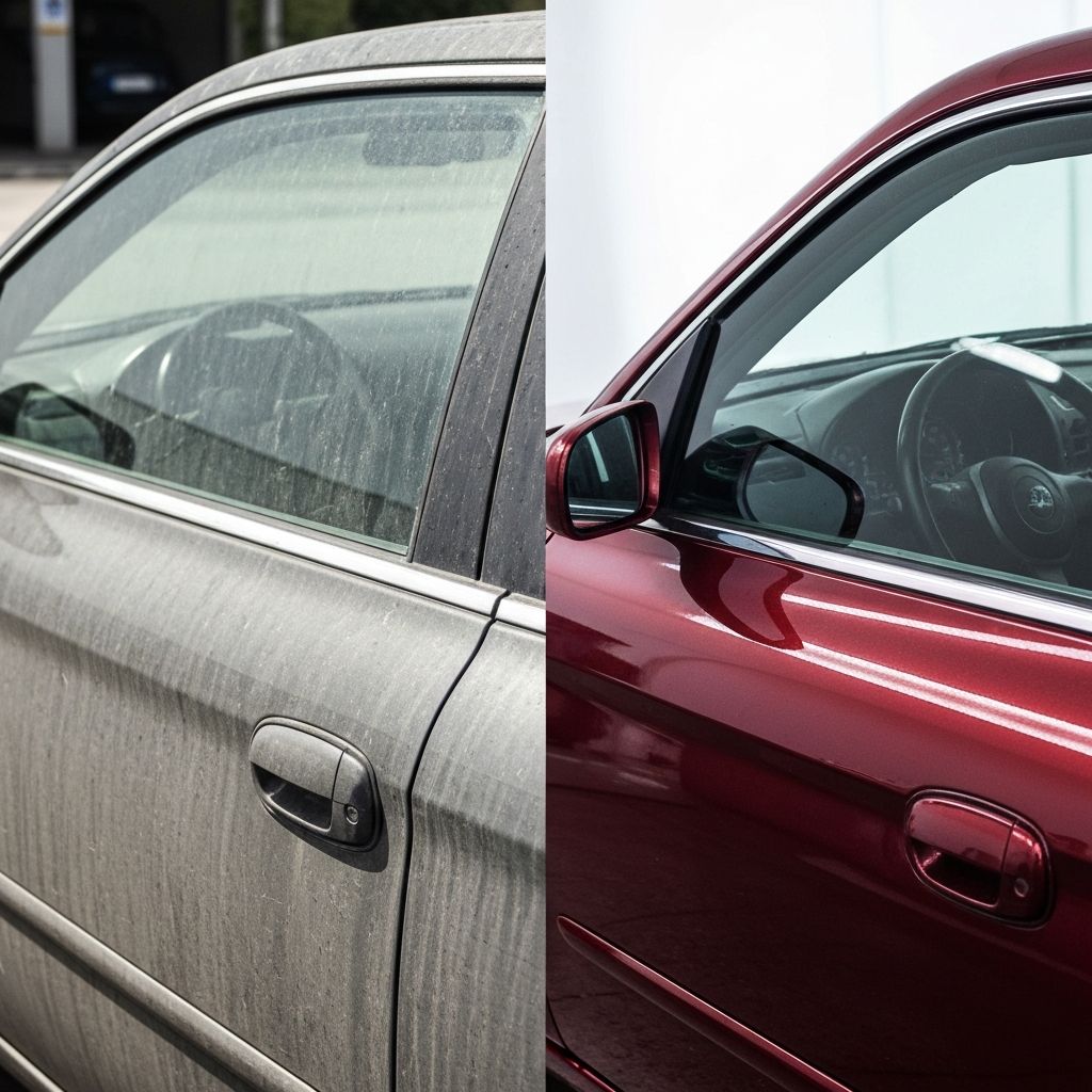 세차 전후 비교