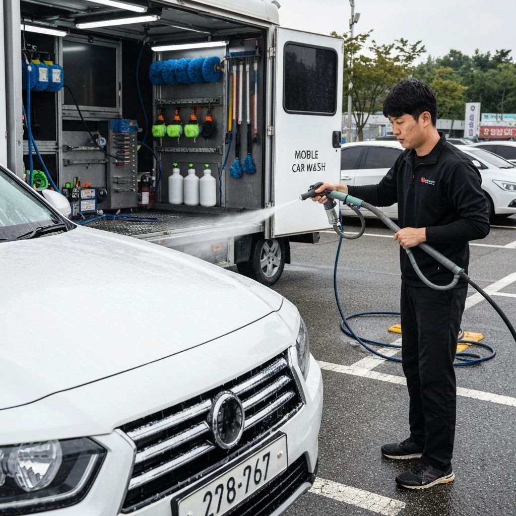 모바일 세차 장비 차량